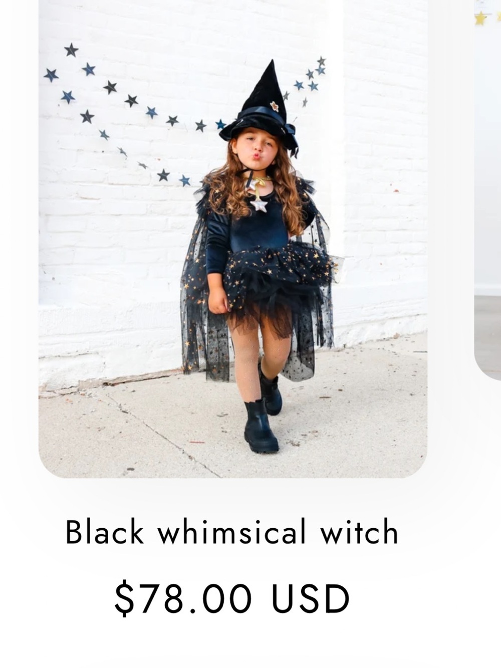 “Fancy Smancy Baby”-  Whimsical Black Witch Girls Costume